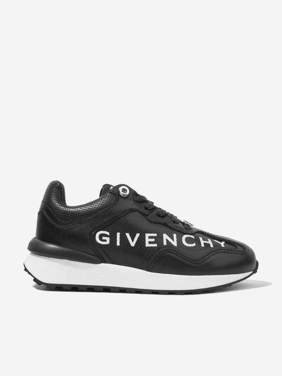 Boys Givenchy Sneakers | Boys Leather Logo Trainers In Black