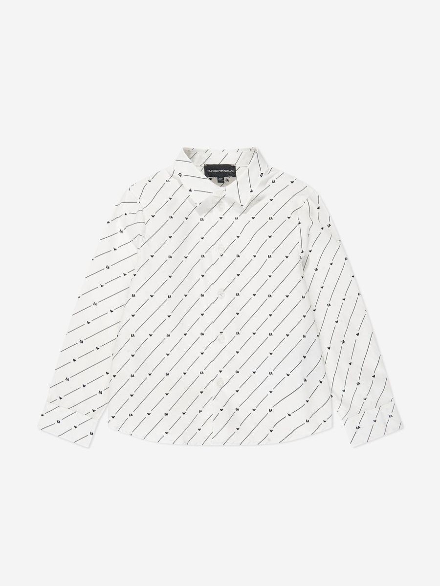 Boys Emporio Armani Shirts | Boys Logo Shirt In White