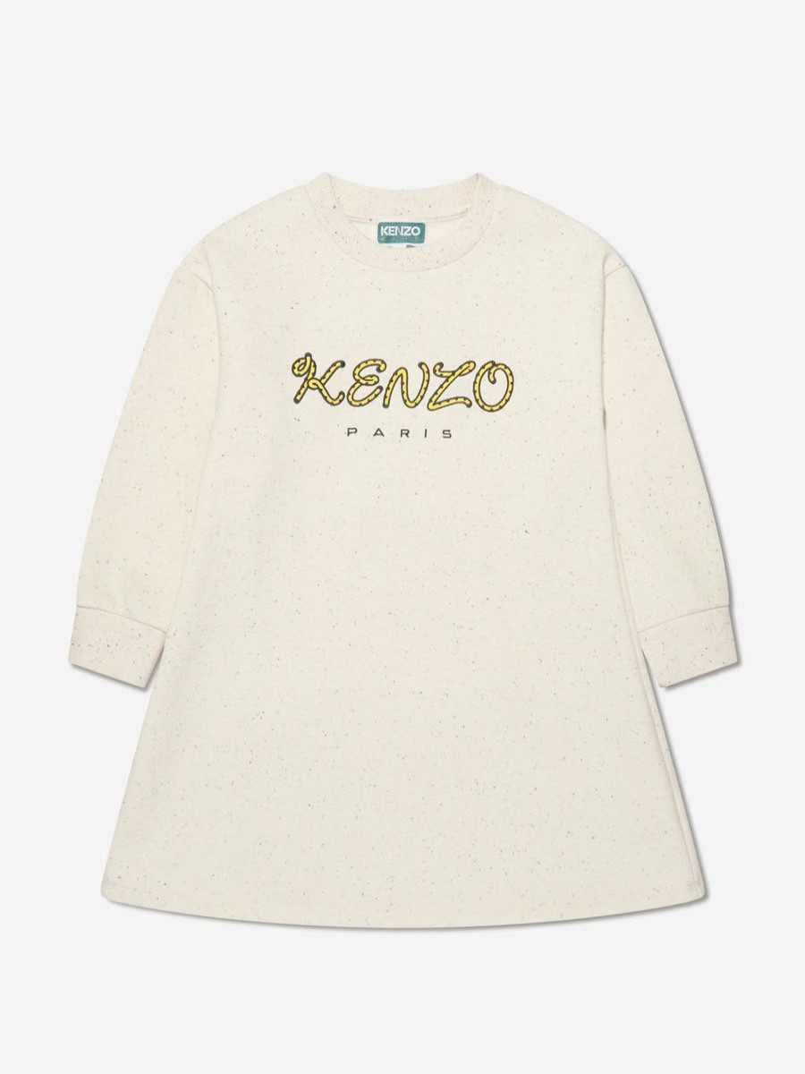 Teen KENZO KIDS Underwear | Girls Logo Sweater Dress In Beige