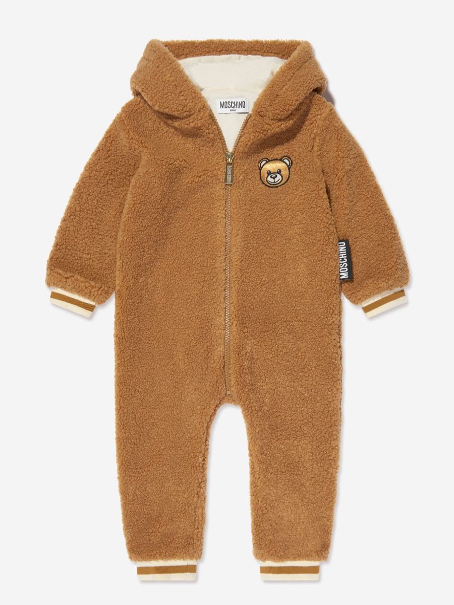 Girls Moschino Kids Babygrows & Rompers | Baby Teddy Bear Romper In Brown