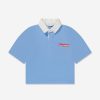 Boys Palm Angels T-Shirts & Tops | Boys Flames Oversized Polo Shirt In Blue