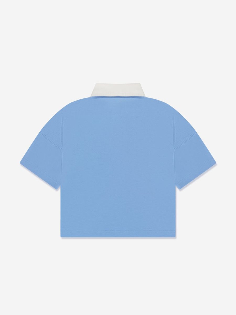 Boys Palm Angels T-Shirts & Tops | Boys Flames Oversized Polo Shirt In Blue