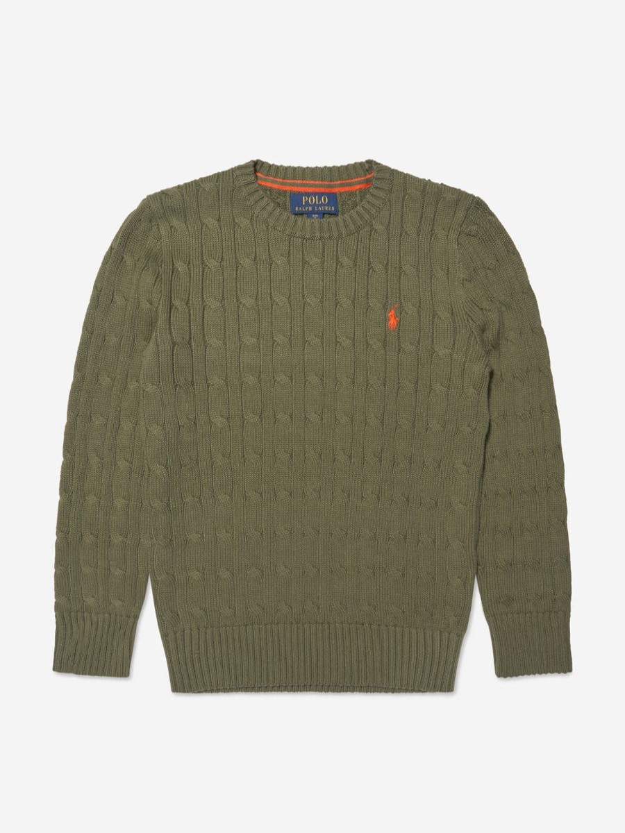 Boys Ralph Lauren Kids Jumpers & Cardigans | Boys Cable Knit Sweater In Green