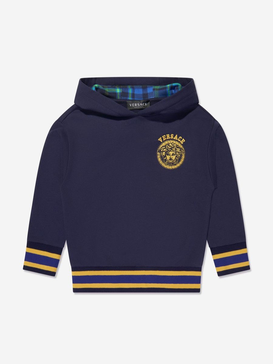 Boys Versace Sweatshirts & Hoodies | Boys Medusa Logo Hoodie In Navy