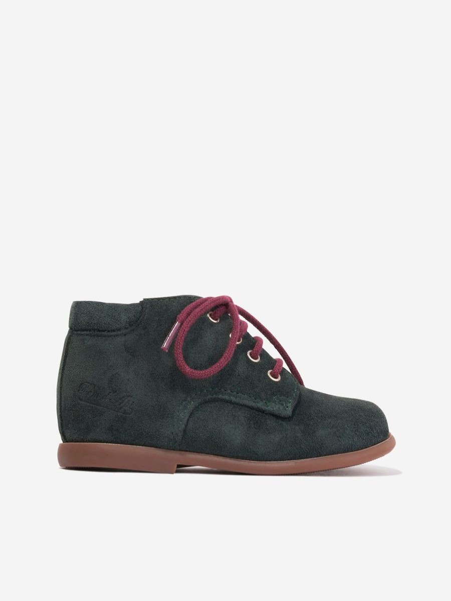 Baby Pom D'Api Shoes | Boys Suede Nioupi Derby Boots In Green