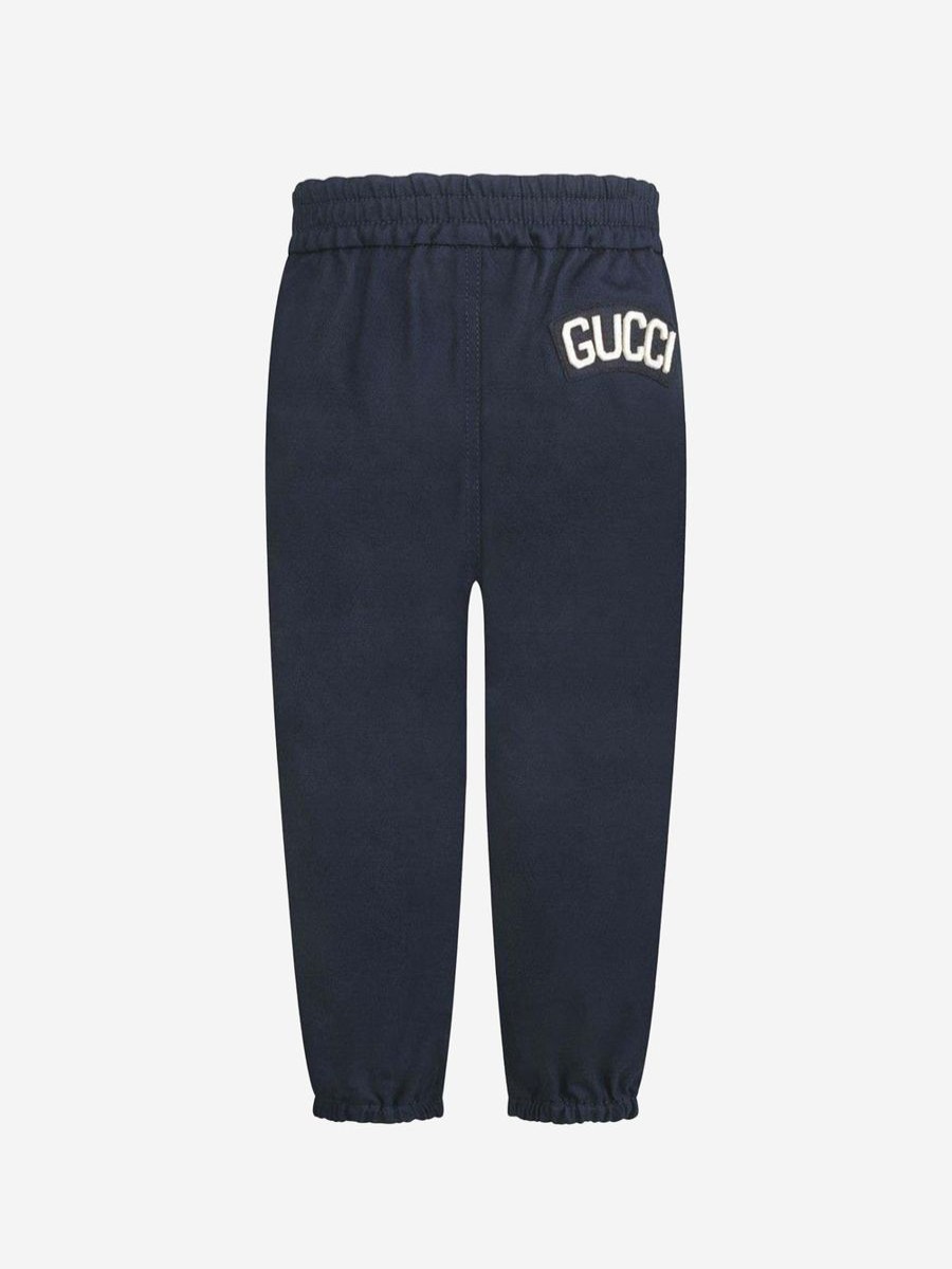 Boys Gucci Kids Trousers | Gucci Kids - Gucci Baby Boys Blue Cotton Trousers | Childsplay Clothing