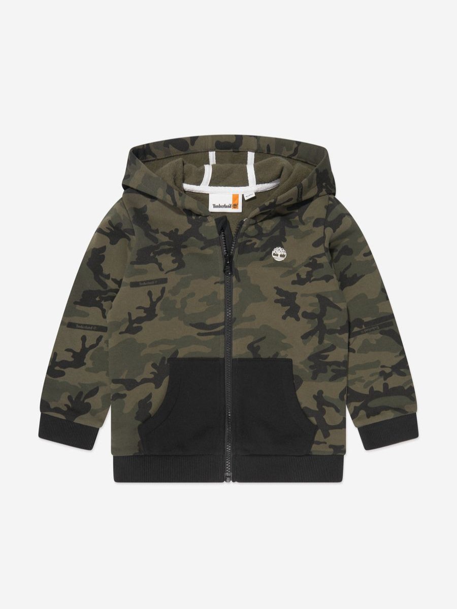 Boys Timberland Sweatshirts & Hoodies | Baby Boys Camouflage Hoodie In Green