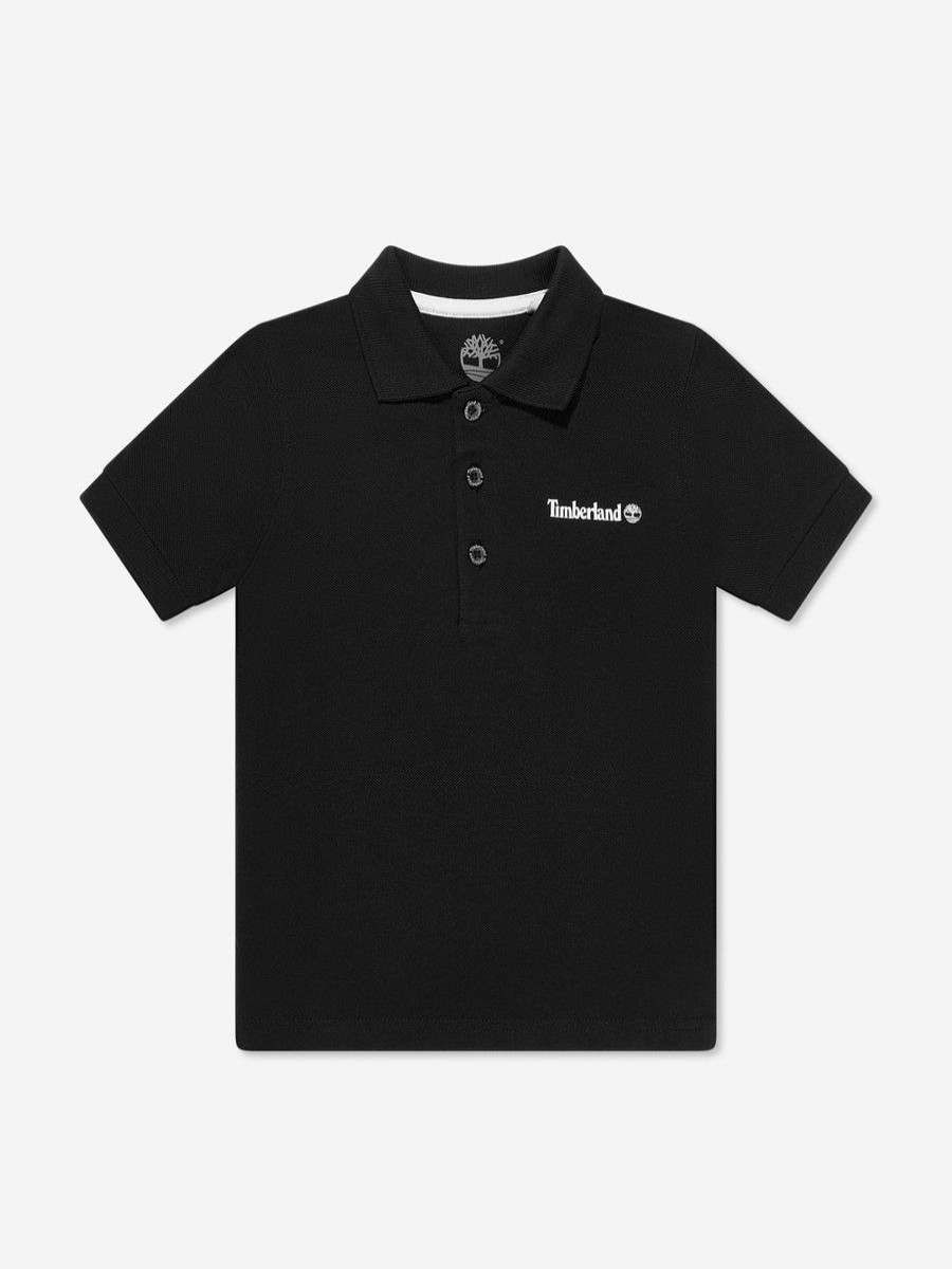 Teen Timberland Underwear | Boys Logo Polo Shirt In Black