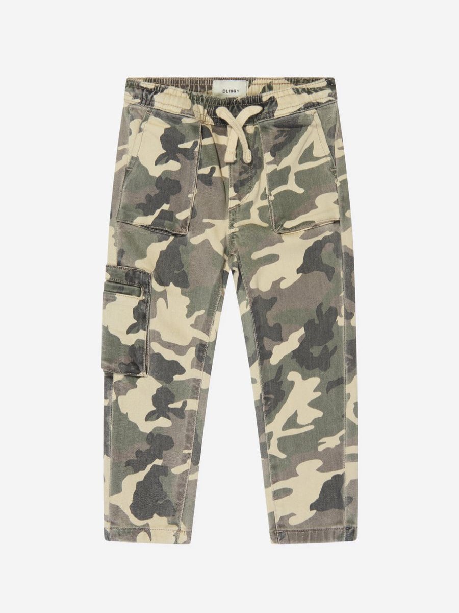 Boys DL1961 Trousers | Kids Jackson Camouflage Joggers In Green