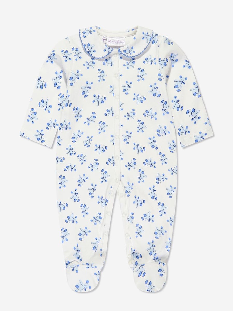 Boys Rachel Riley Babygrows & Rompers | Baby Boys Teddy Babygrow In White