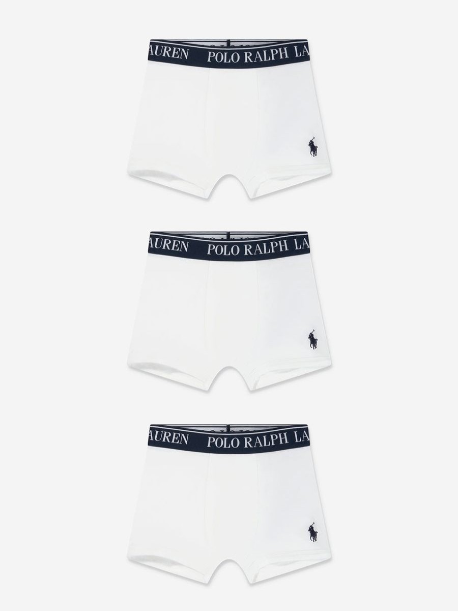 Boys Ralph Lauren Kids Underwear | Boys 3 Pack Boxer Shorts Set In White