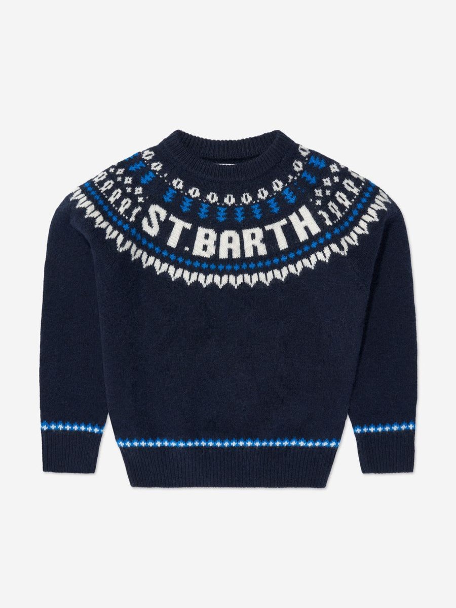 Boys MC2 Saint Barth Jumpers & Cardigans | Boys Icelandic Jumper In Blue