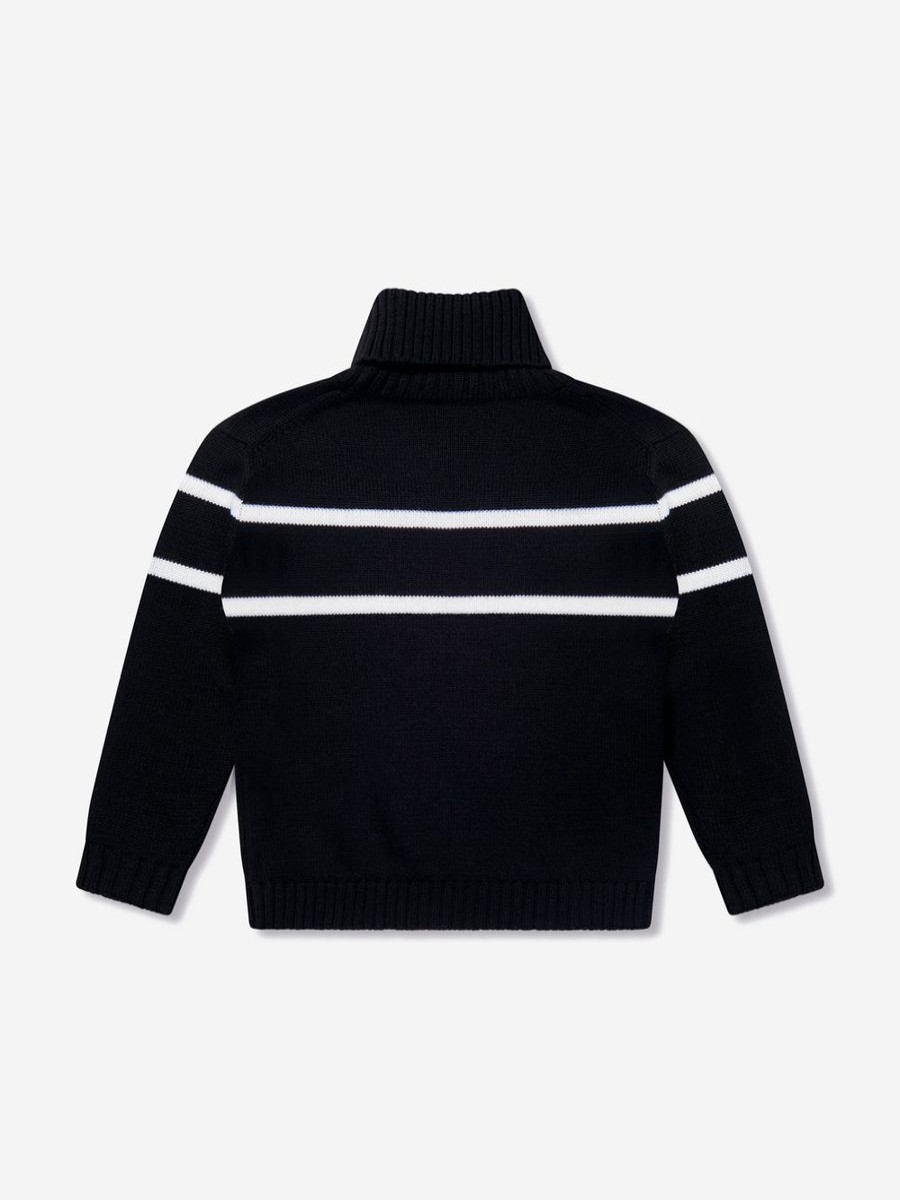 Boys Dolce & Gabbana Kids Jumpers & Cardigans | Boys Wool Turtleneck Jumper In Black