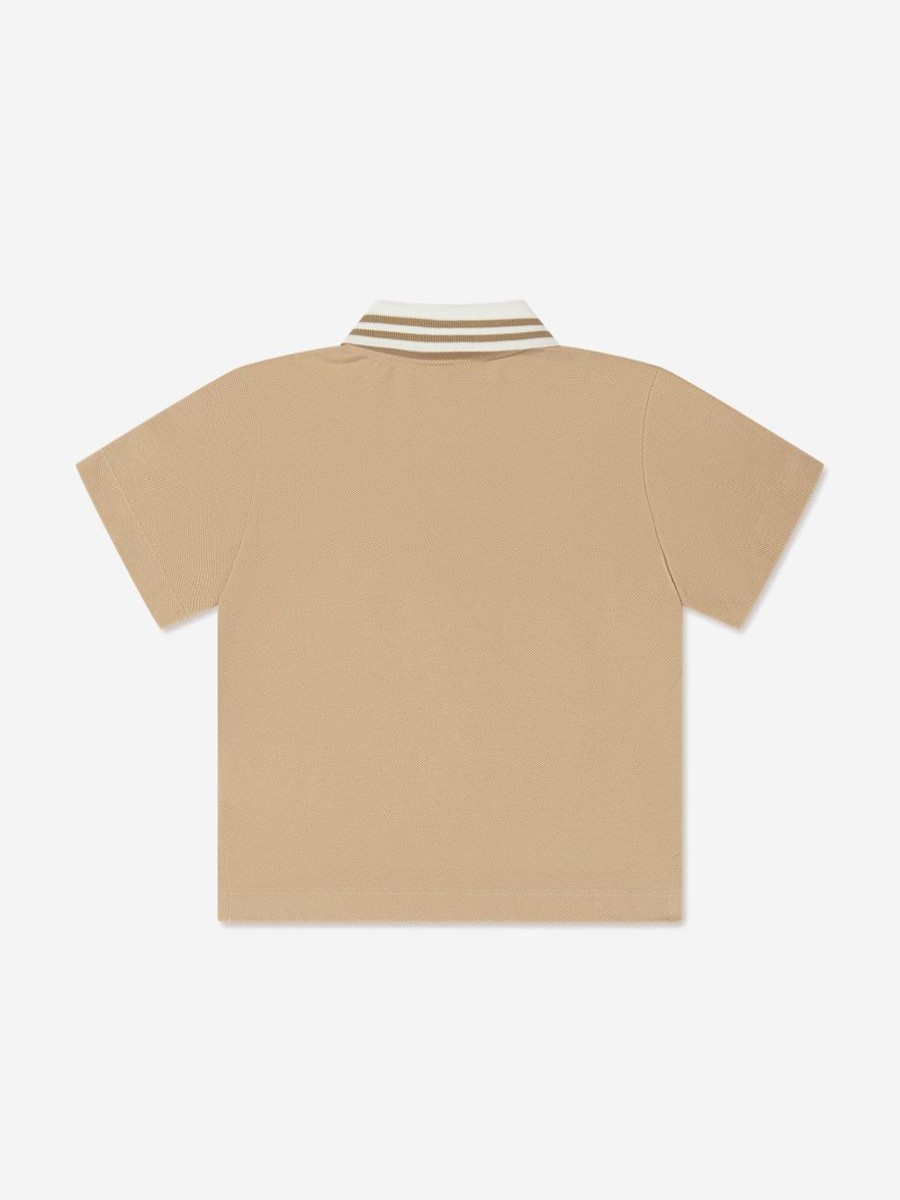 Boys Fendi Kids T-Shirts & Tops | Boys Ff Logo Polo Shirt In Beige