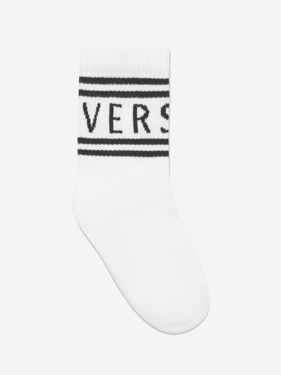 Boys Versace Socks | Kids Logo Socks In White