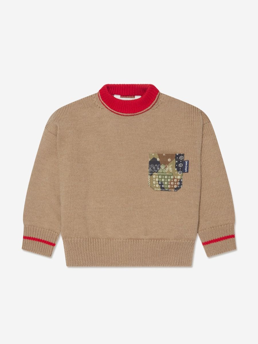 Boys Palm Angels Jumpers & Cardigans | Boys Palm Brush Camo Jumper In Beige