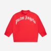 Boys Palm Angels Sweatshirts & Hoodies | Boys Classic Curved Logo Sweatshirt In Red