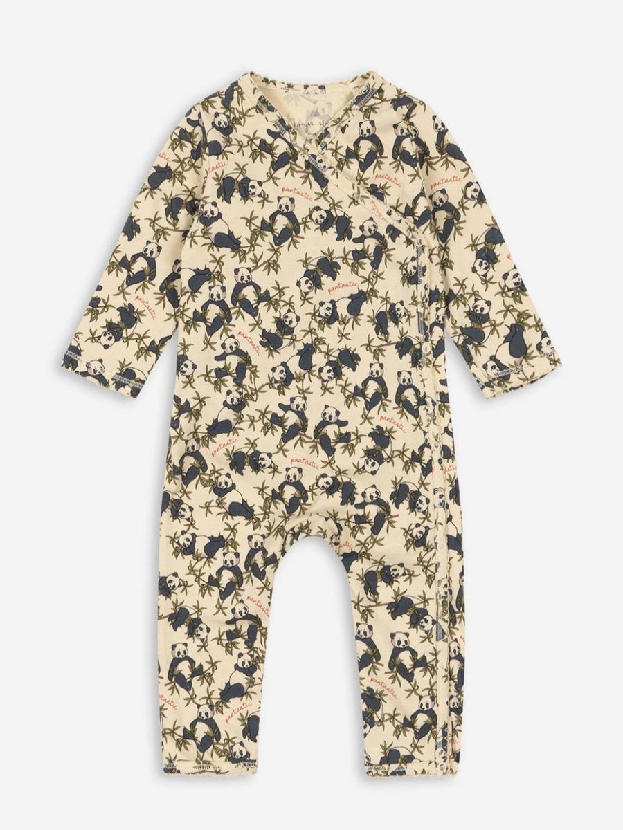 Boys Konges Slojd Babygrows & Rompers | Baby Panda Romper In Multicolour