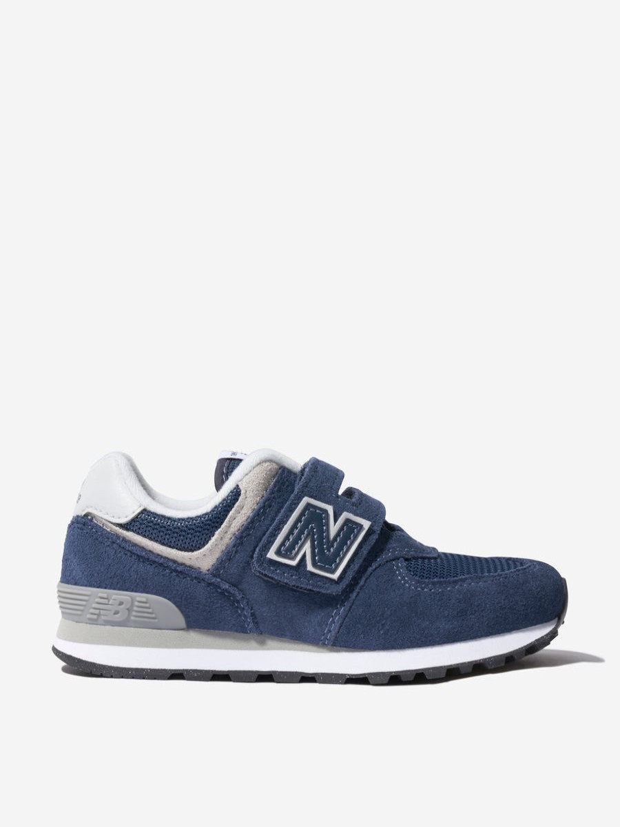 Boys New Balance Sneakers | New Balance - Kids 574 Lace Up Logo Trainers In Navy |Eu Childsplay Clothing