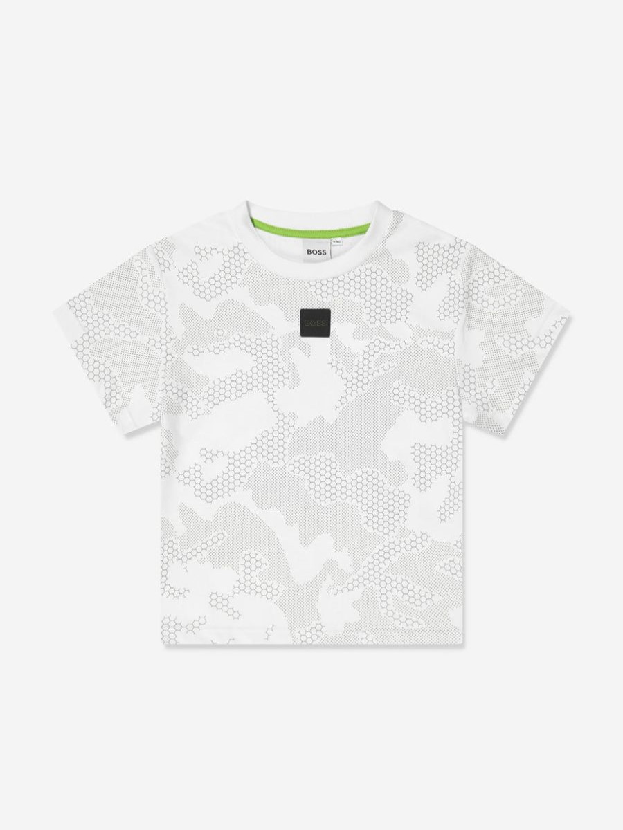 Teen BOSS Underwear | Boys Reflective Camouflage Print T-Shirt In White