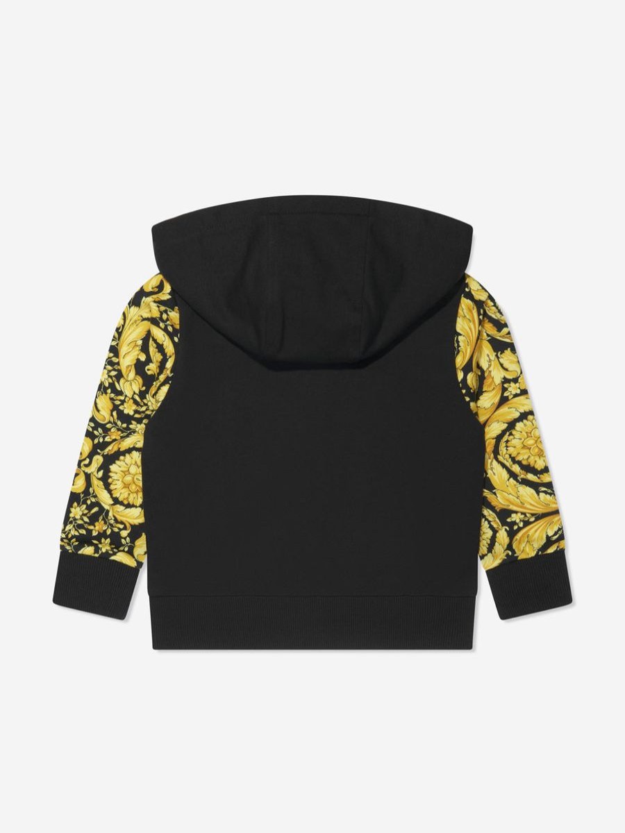 Boys Versace Sweatshirts & Hoodies | Boys Barocco Zip Up Top In Black