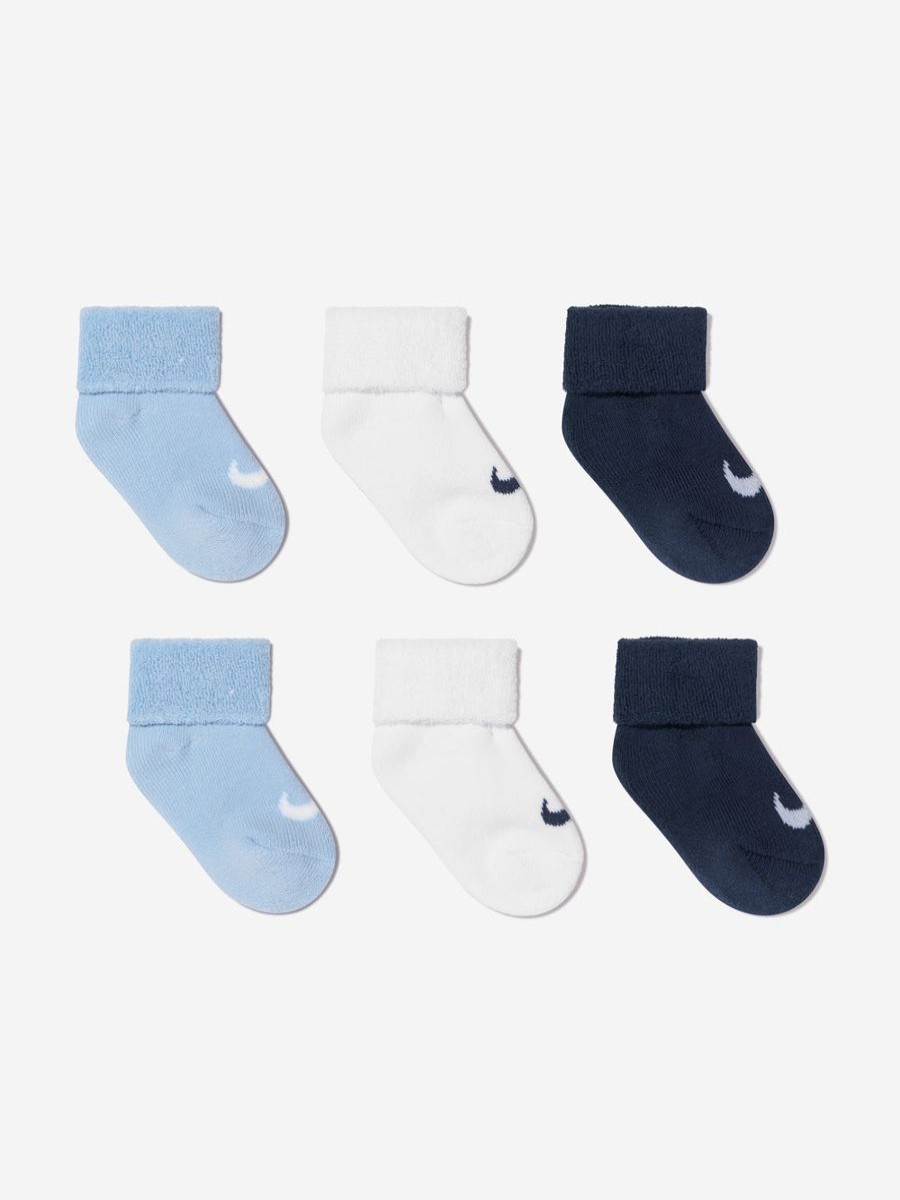 Boys Nike Socks | Baby Boys 6 Pack Terry Cuffed Socks Set In Blue