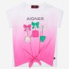 Girls Aigner Tops & T-Shirts | Girls Tie Front T-Shirt In Pink