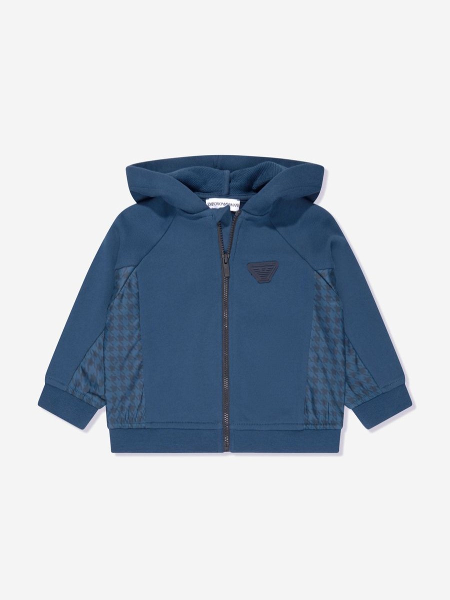 Boys Emporio Armani Sweatshirts & Hoodies | Baby Boys Zip Up Top In Blue