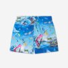 Boys Molo Swimwear | Boys Ocean Print Niko Swim Shorts In Blue