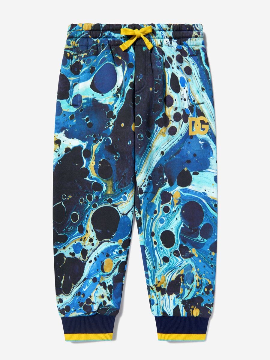 Boys Dolce & Gabbana Kids Sweatpants | Boys Cotton Marble Print Joggers