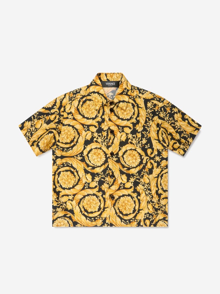 Teen Versace Shirts | Boys Barocco Print Shirt In Gold