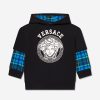 Boys Versace Sweatshirts & Hoodies | Boys Tartan Sleeve Sweatshirt In Black