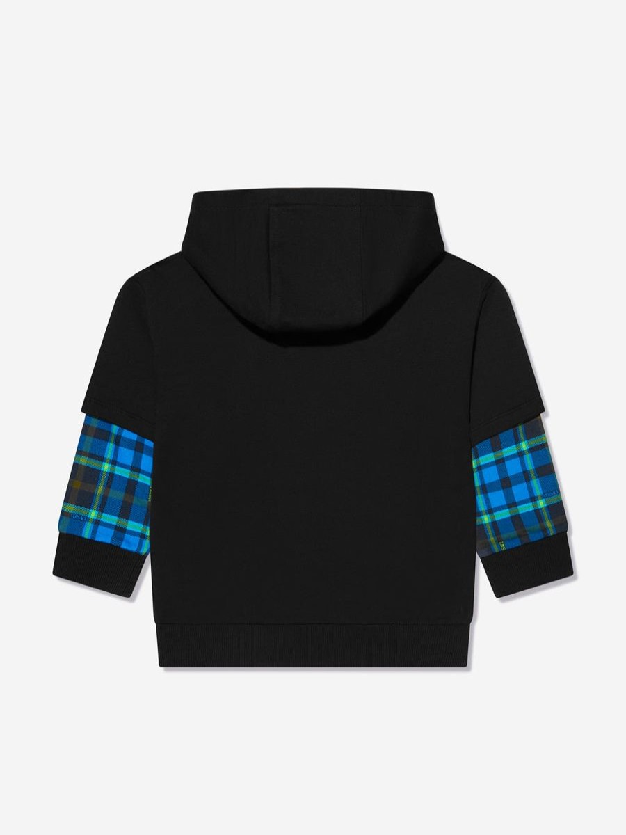 Boys Versace Sweatshirts & Hoodies | Boys Tartan Sleeve Sweatshirt In Black