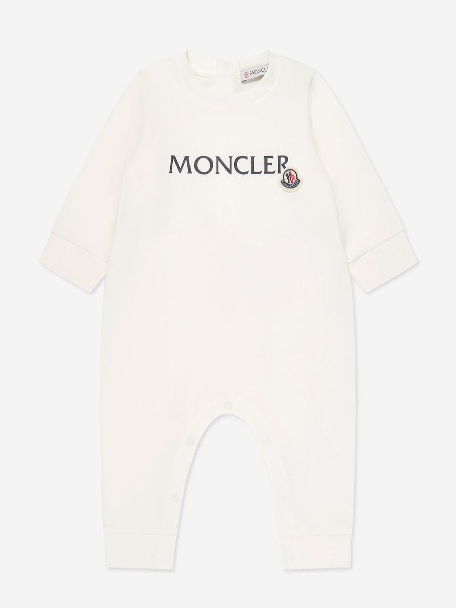 Boys Moncler Enfant Babygrows & Rompers | Baby Logo Romper In White