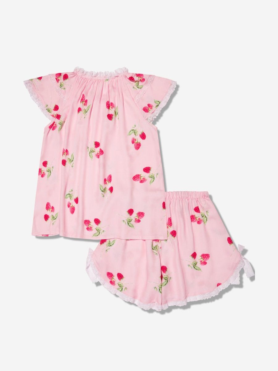 Girls Amiki Children Nightwear & Pyjamas | Girls Eliana Raspberry Print Short Pyjama Set In Pink