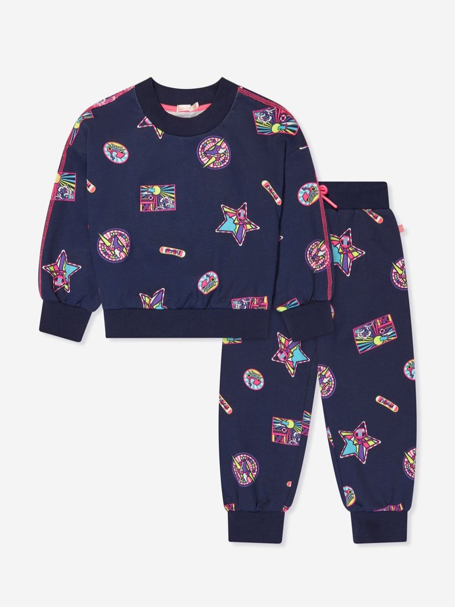 Teen Billieblush Tracksuits | Girls Badge Print Tracksuit In Navy