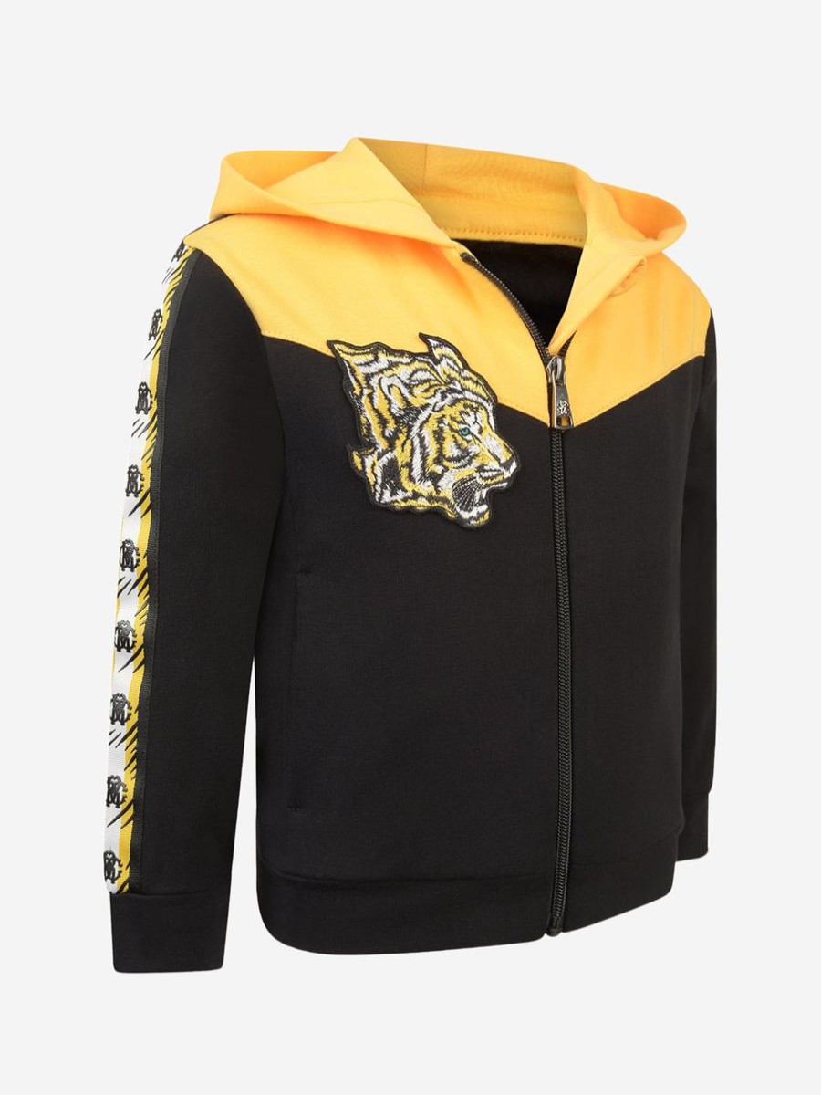 Boys Roberto Cavalli Sweatshirts & Hoodies | Boys & Yellow Tiger Zip Up Top