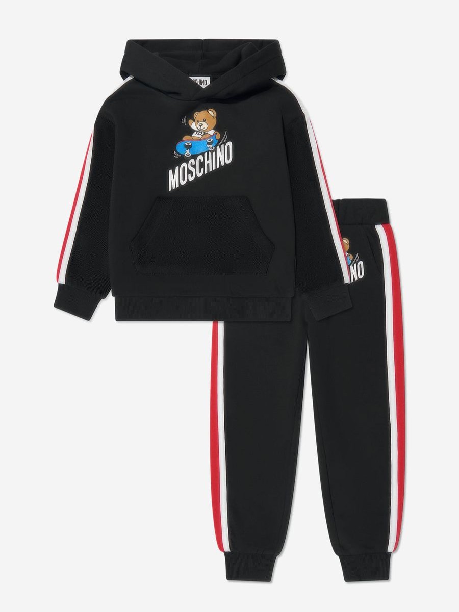 Boys Moschino Kids Tracksuits | Boys Teddy Bear Tracksuit In Black