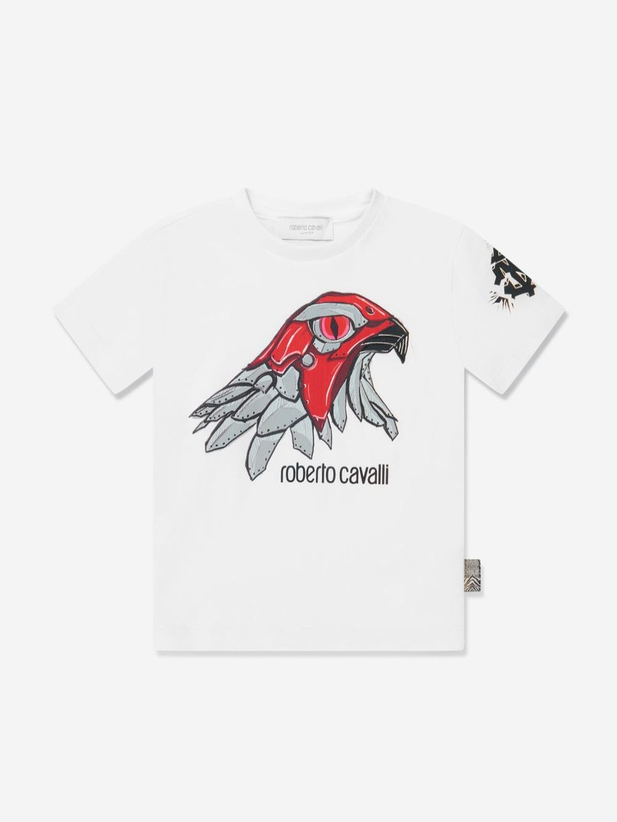 Boys Roberto Cavalli T-Shirts & Tops | Boys Eagle T-Shirt In White