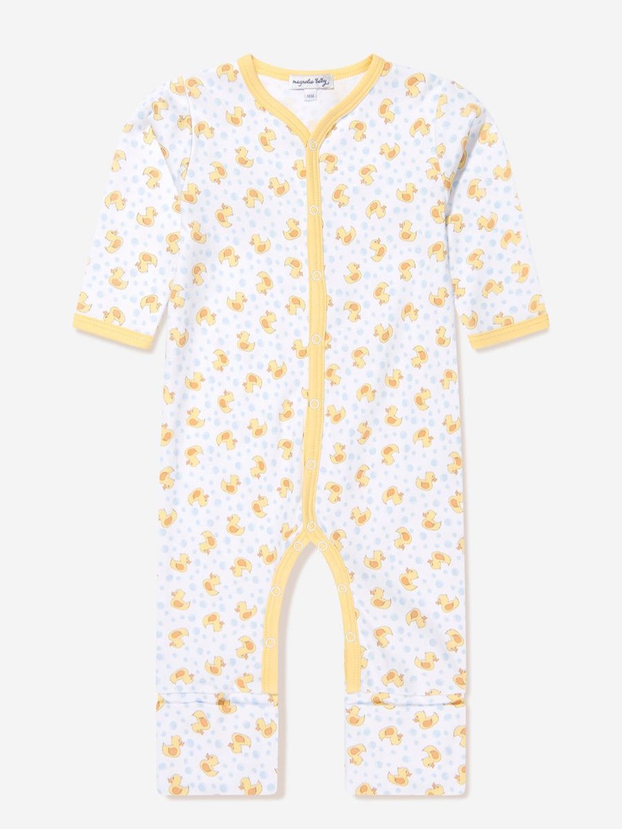 Boys Magnolia Baby Babygrows & Rompers | Baby Rubber Ducky Printed Playsuit In Yellow