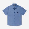 Boys Versace Shirts | Boys Short Sleeve Chambray Shirt In Blue