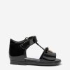 Baby Dolce & Gabbana Kids Shoes | Dolce & Gabbana Kids - Girls Patent Leather Sandals In Black | Childsplay Clothing