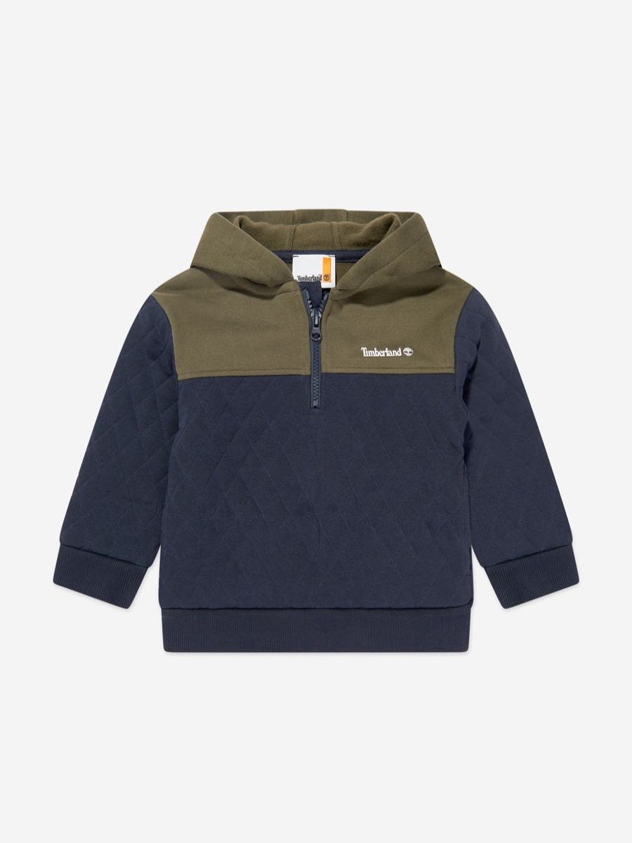 Boys Timberland Sweatshirts & Hoodies | Boys Quilted Hooded Sweatshirt In Navy