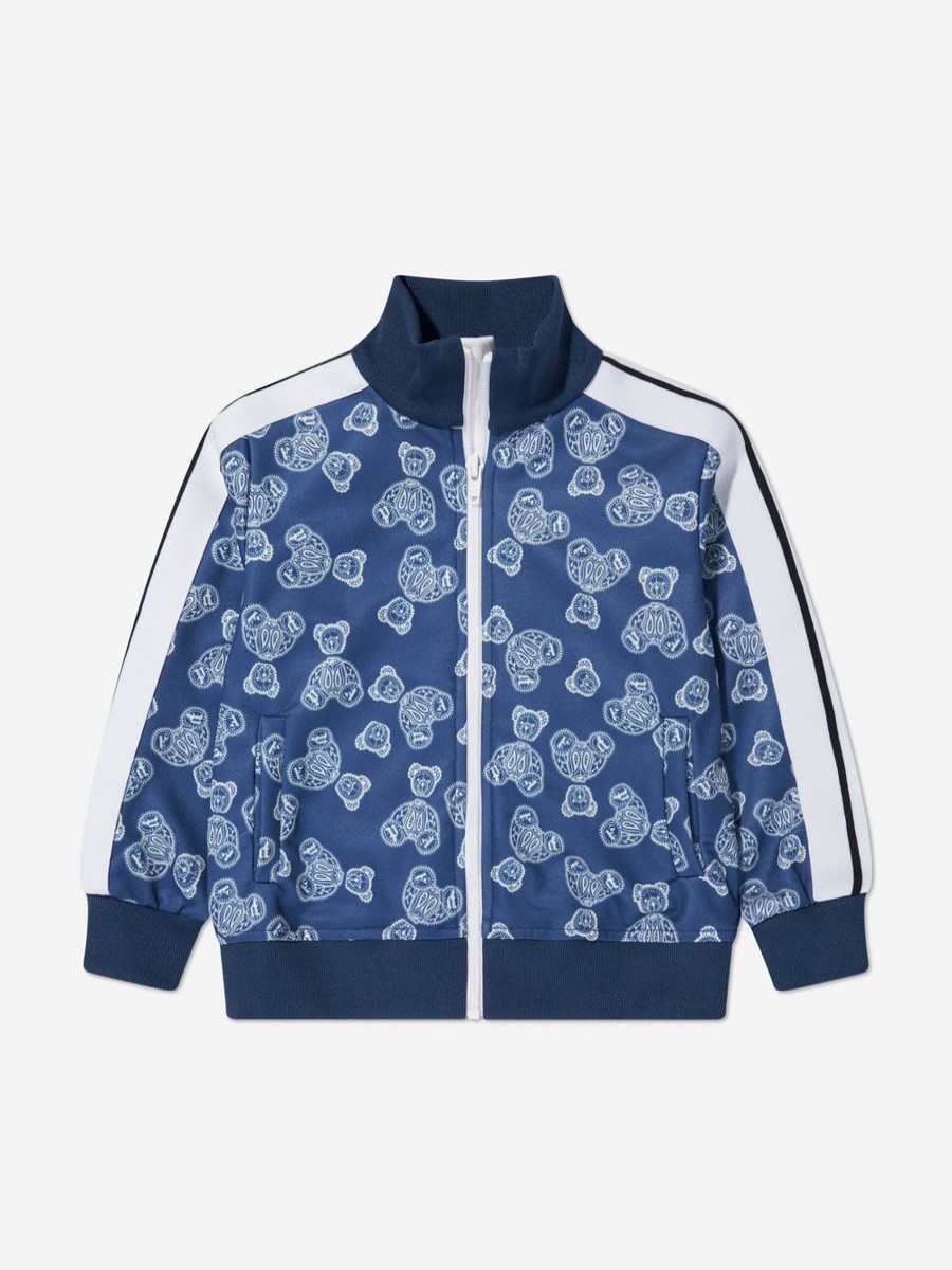 Boys Palm Angels Coats & Jackets | Boys Aop Bears Paisley Track Jacket In Blue