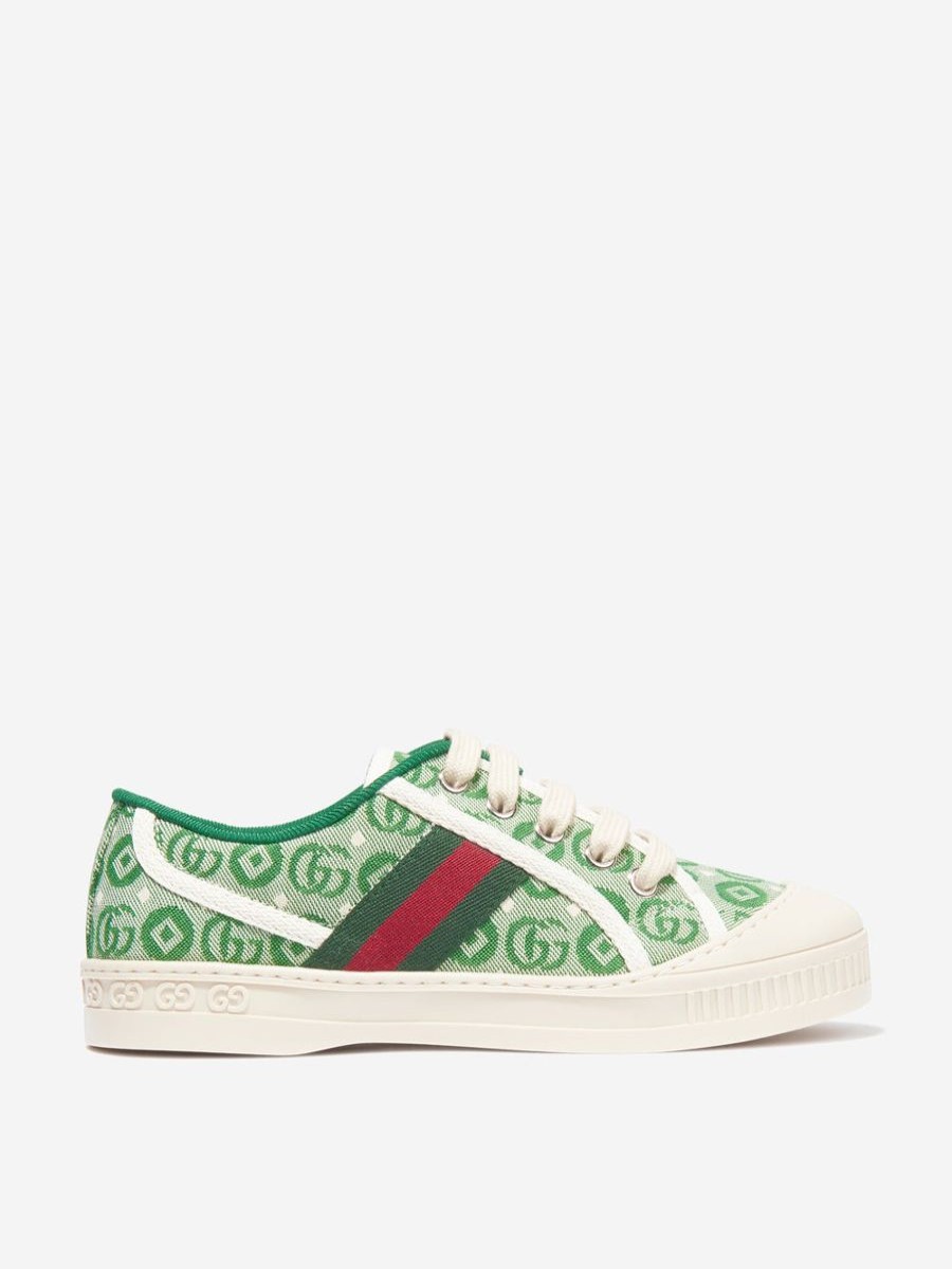 Boys Gucci Kids Sneakers | Kids Tennis Trainers In Green