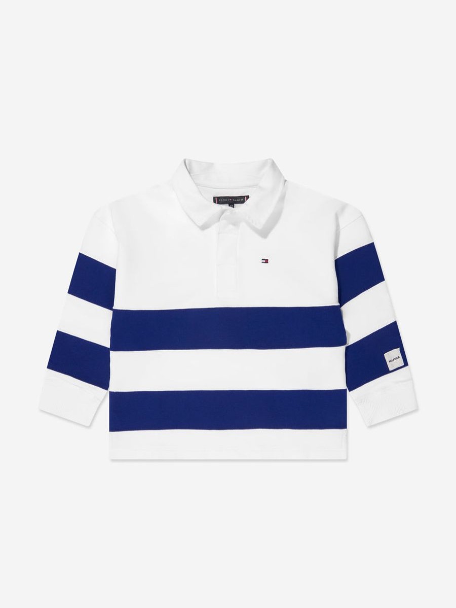 Boys Tommy Hilfiger Sweatshirts & Hoodies | Boys Bold Stripe Rugby Sweatshirt In Blue