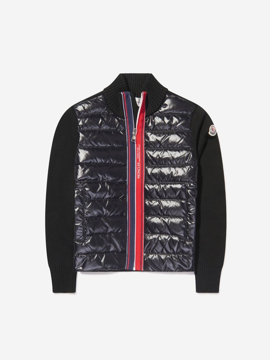 Boys Moncler Enfant Jumpers & Cardigans | Boys Down Padded Knitted Cardigan