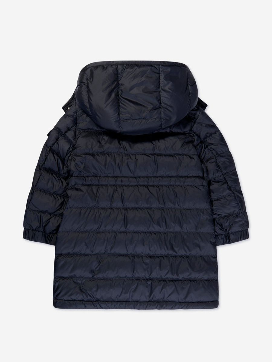 Girls Moncler Enfant Coats & Jackets | Girls Down Padded Meillon Long Parka In Navy