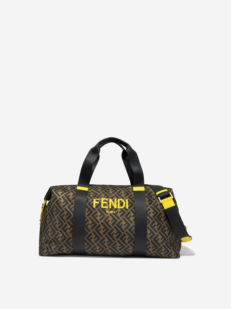 Boys Fendi Kids Bags & Backpacks | Fendi Kids - Kids Ff Logo Gym Bag In Brown | Childsplay Clothing