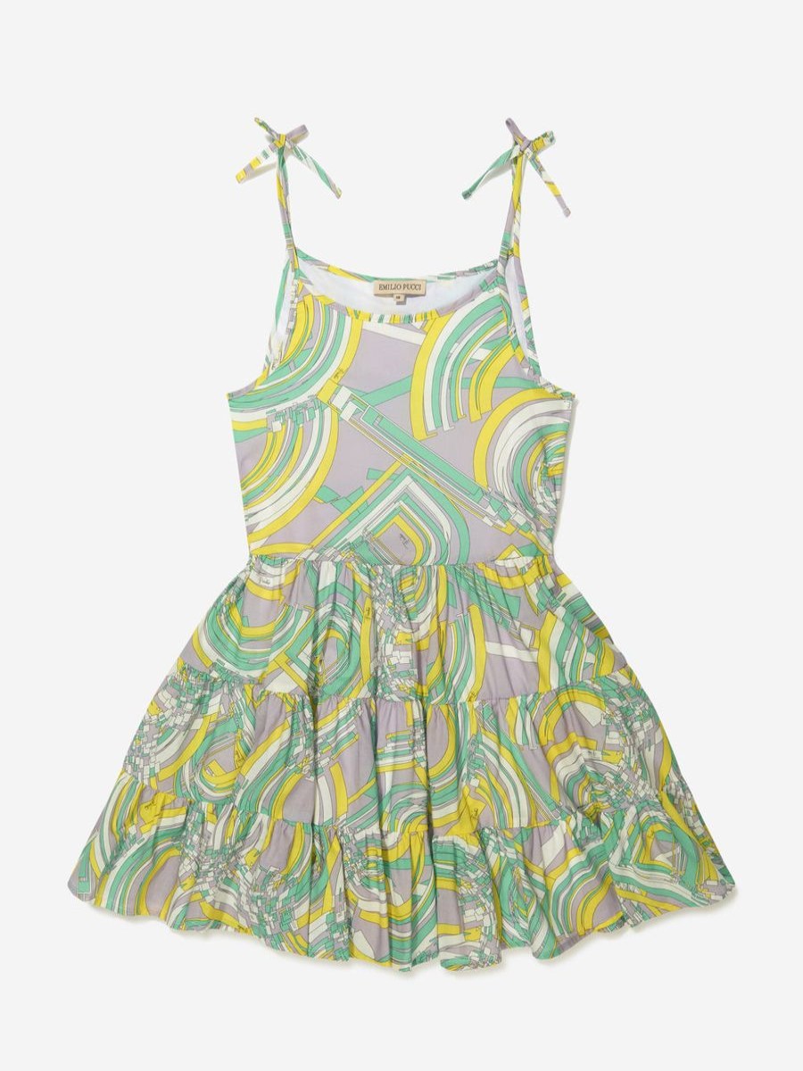 Girls Emilio Pucci Dresses | Girls Cotton Patterned Sun Dress